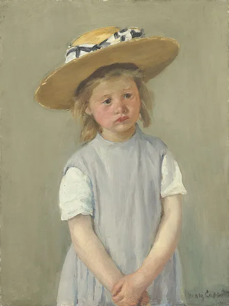 Mary Cassatt: Child in a Straw Hat (circa 1886); oil on canvas 65.3 cm (25.7 ″) x 49.2 cm (19.3 ″) National Gallery of Art