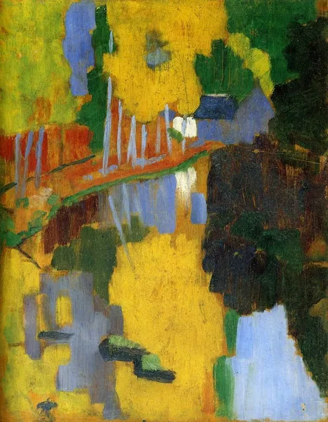 Paul Sérusier: The Talisman, also known as Landscape at the Bois d'Amour (1888); oil on panel 27 x 21.5 cm. Musée d'Orsay
