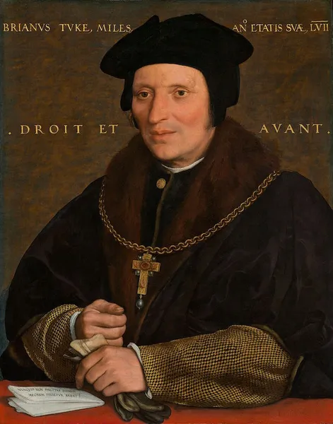 Hans Holbein the Younger: Portrait of Sir Bryan Tuke (circa 21527/1528 or circa 1532/1534); oil on panel 49.1 × 38.5 cm (19.3 × 15.2 in) National Gallery of Art