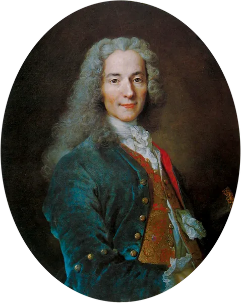 Nicolas de Largillière (1656–1746), Portrait de François-Marie Arouet, dit Voltaire (1694–1778); 1718; oil on canvas, 79 × 64 cm (31.1 × 25.2 in); Palace of Versailles