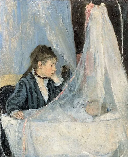 Berthe Morisot Le Berceau (The Cradle) (1872) Oil on canvas; 56 cm (22″) x 46 cm (18.1″). Musée d'Orsay, Paris.