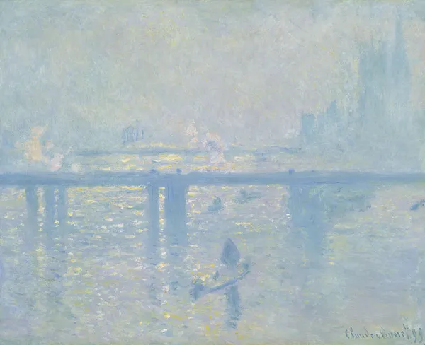 Claude Monet: Charing Cross Bridge (1899); oil on canvas 64.8 cm (25.5 ″) x 81.6 cm (32.1 ″); Thyssen-Bornemisza Museum.