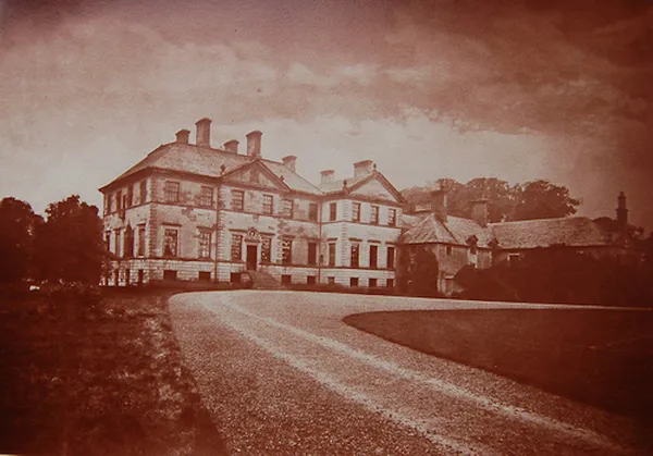 Old view of Craigiehall, showing the house with Bruce's roof and chimneys in place, and the pediment still on Burn's extension (right) (From Castles and Mansions of the Lothians by James Daniel). Originally uploaded to Flickr as "Craigie Hall, Dalmeny, Lothian, Scotland.)