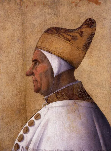 Gentile Bellini: Doge Giovanni Mocenigo, c. 1478; Tempera on panel; Museo Correr, Venice.