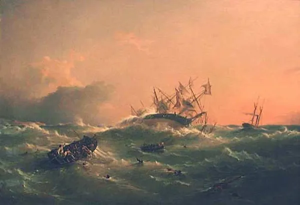 Richard Brydges Beechey (1808 - 1895): The wreck of HMS Orpheus (September 1863(