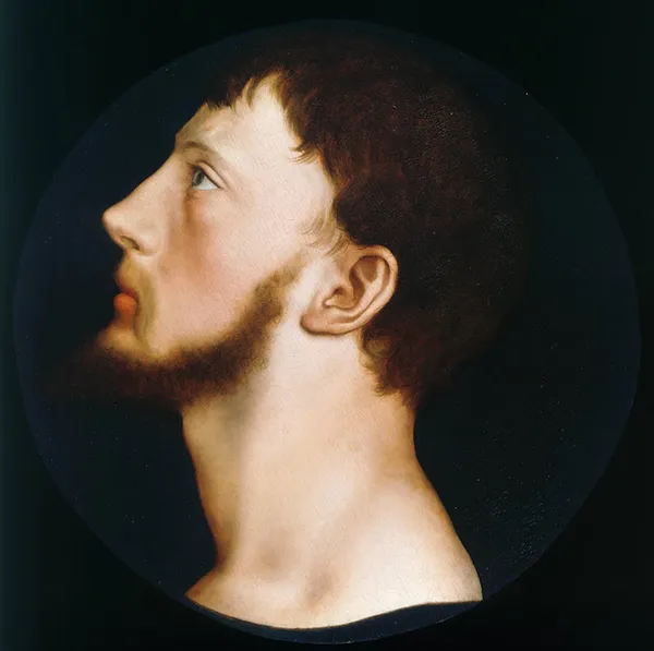 Hans Holbein the Younger: Sir Thomas Wyatt the Younger (circa 1540-42). Oil on circular panel; presumably commissioned by sitter’s father Sir Thomas Wyatt Senior (1503 - 1542)