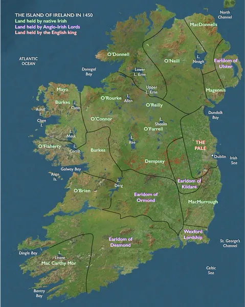 The division of Ireland in 1450