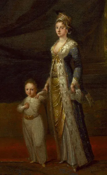 Jean-Baptiste van Mour (1671–1737)Detail of Lady Mary Wortley Montagu with her son, Edward Wortley Montagu, and attendants. Circa 1717; National Portrait Gallery, London