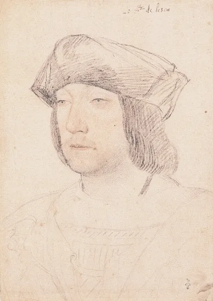 Odet de Foix, Vicomte de Lautrec, sketched by Jean Clouet (early 16th century).