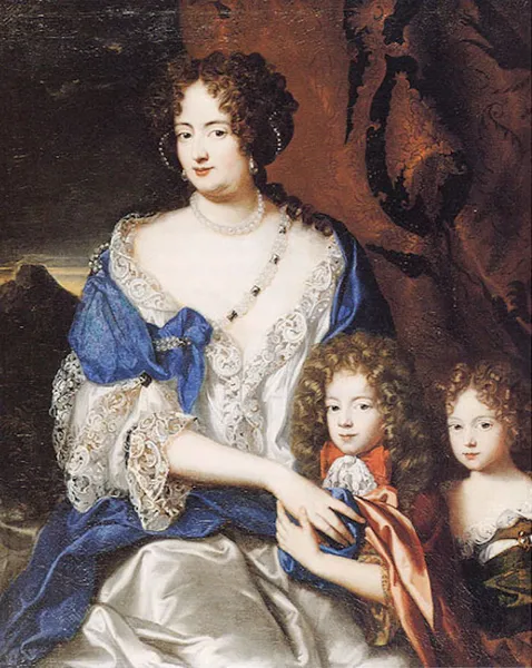 Sophie-Dorothea of Braunschweig-Lüneburg with her children George and Sophia Dorothea. (circa 1691; attributed to Jacques Vaillant) Bomann-Museum Celle.