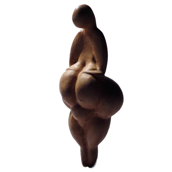 Replica of the Venus of Lespugue, carved from tusk ivory (Gravettian, Upper Paleolithic); France, Musée de L'Homme, Paris. Photo taken May 2006 by José-Manuel Benito.