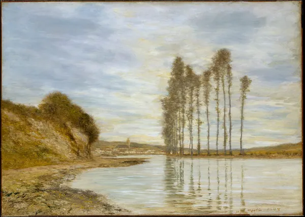 Homer Dodge Martin: View on the Seine: Harp of the Winds (1893–95).Oil on canvas 28 3/4 x 40 3/4 in. (73 x 103.5 cm) Metropolitan Museum of Art, New York, NY