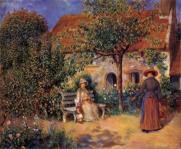Pierre-Auguste Renoir: Garden Scene in Brittany (1886) oil on canvas, Barnes Foundation