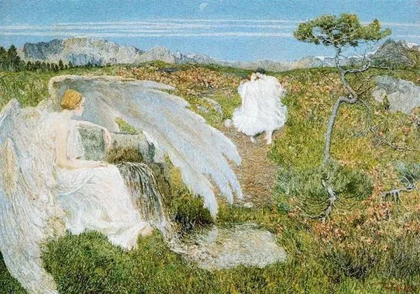 Giovanni Segantini: Love at the Fountain of Life (1896); oil, on canvas 98 x 70 cm