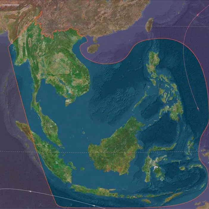 Map: Sundachina, 49293 BCE to 28558 BCE