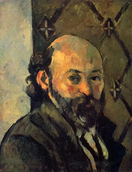 Paul Cézanne: Self-Portrait with Olive-Colored Wallpaper (1880-1881) 33,6 × 26 cm; National Gallery, London