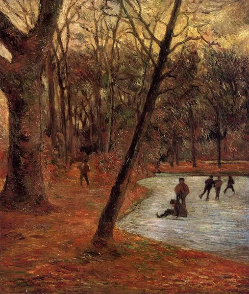 Paul Gauguin: Skaters in Fredericksberg park (1884) oil on canvas, Ny Carlsberg Glyptotek, Copenhagen, Denmark