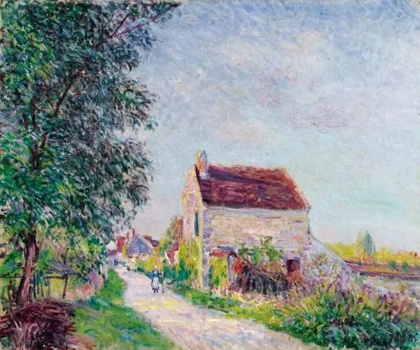 Alfred Sisley: The village of Sablons (1885) oil on canvas, 46 x 55.5 cm, Private Collection