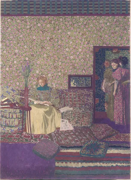 Edouard Vuillard: Figures and Interiors (1896); glue-baed paint on canvas.
