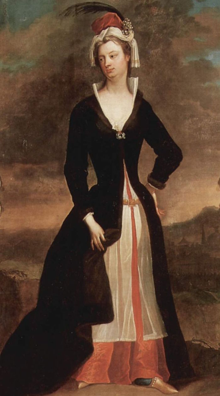 Mary Wortley Montagu, by Charles Jervas, after 1716. (oil on canvas, 15.5 × 127.5 cm (84.8 × 50.2 in); National Gallery of Ireland